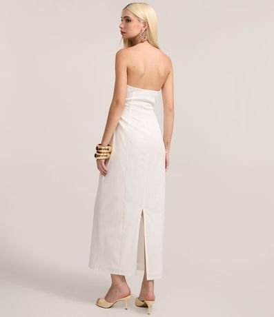 Vestido sin Breteles en Bengalina con Adornos en el Busto 3