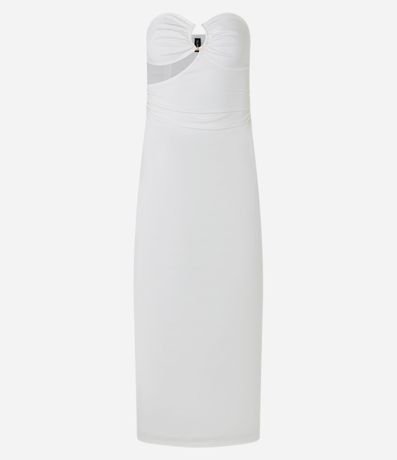 Vestido sin Breteles en Bengalina con Adornos en el Busto 5