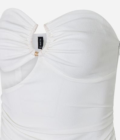 Vestido sin Breteles en Bengalina con Adornos en el Busto 6