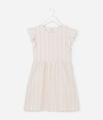 Vestido Infantil con Estampa Rayada - Talle 5 a 14 años