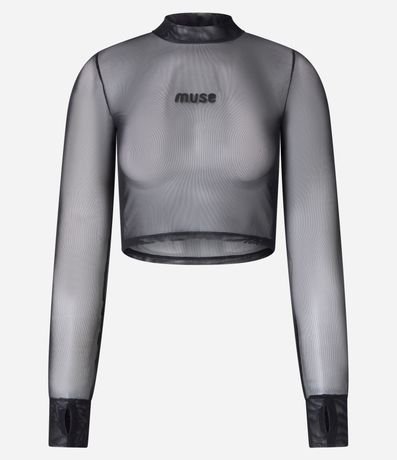 Blusa Deportiva en Tule con Cuello y Estampa Muse 7
