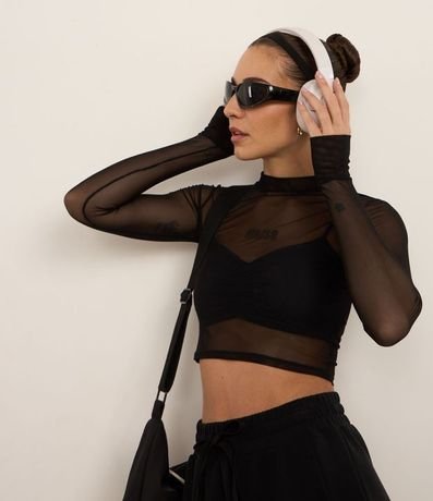 Blusa Deportiva en Tule con Cuello y Estampa Muse 2