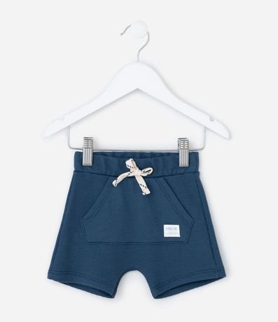 Bermuda Infantil con Bolsillo Canguro y Textura Waffle - Talle 0 a 18 Meses 2