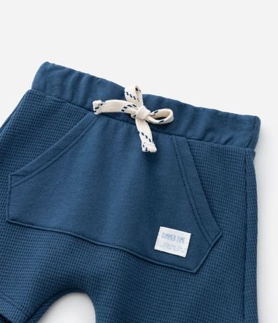 Bermuda Infantil con Bolsillo Canguro y Textura Waffle - Talle 0 a 18 Meses 7
