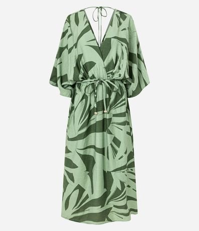 Vestido Evasê Midi en Viscosa con Estampa Follaje 5