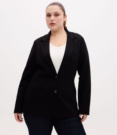 Blazer Slim Alargado en Punto Roma Curve & Plus Size