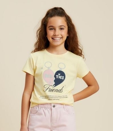 Remera Regular Infantil con Estampa de Corazón Besties Friends - Talle 5 a 14 años 1