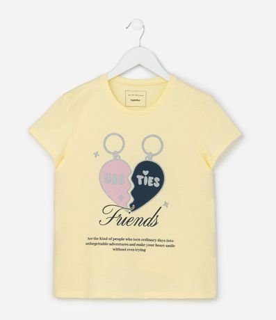 Remera Regular Infantil con Estampa de Corazón Besties Friends - Talle 5 a 14 años 1