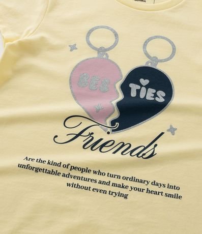 Remera Regular Infantil con Estampa de Corazón Besties Friends - Talle 5 a 14 años 4