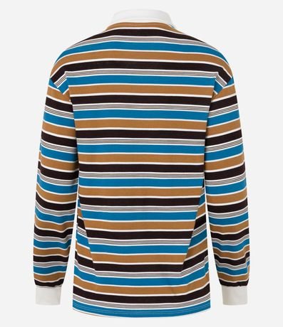 Blusa en Viscosa con Cuello Polo con Rayas Variadas 6