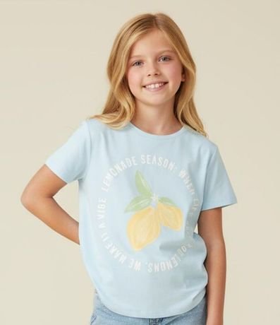 Remera Regular Infantil con Estampa de Limón Siciliano - Talle 5 a 14 años