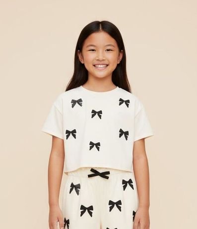 Remera Regular con Lazos en Lentejuelas - Talle 5 a 14 años 1