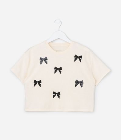 Remera Regular con Lazos en Lentejuelas - Talle 5 a 14 años 1