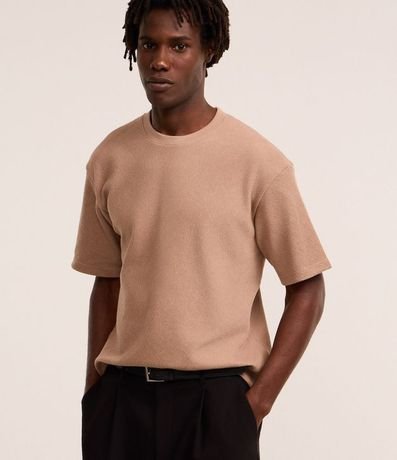 Remera Boxy en Algodón con Escote Bote y Acanalada