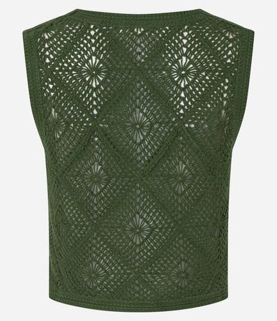 Blusa en Punto de Efecto Ganchillo con ruedo V 8