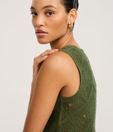 Blusa en Punto de Efecto Ganchillo con ruedo V 4