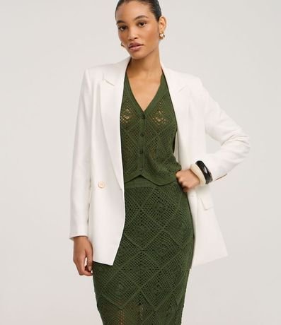 Pollera Recta Midi de Punto con Mix de Puntos en Efecto Ganchillo 2