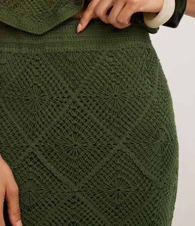 Pollera Recta Midi de Punto con Mix de Puntos en Efecto Ganchillo 4