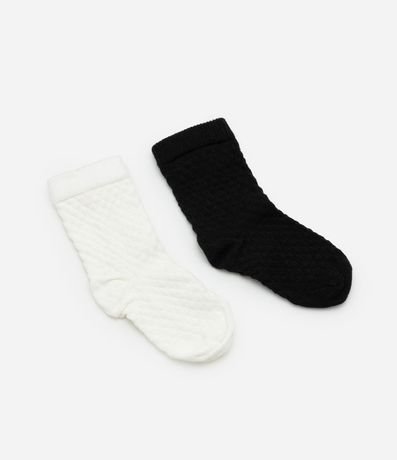 Kit 02 Medias Infantiles Texturizadas con Moña - Talle 0 a 12 meses 2