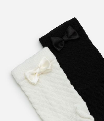 Kit 02 Medias Infantiles Texturizadas con Moña - Talle 0 a 12 meses 3