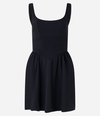 Vestido Evasê en Viscosa con Ponto Roma y Pliegues 5