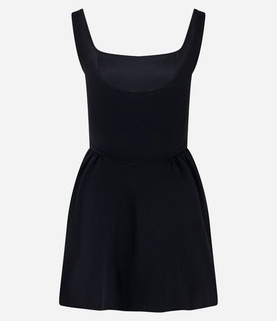 Vestido Evasê en Viscosa con Ponto Roma y Pliegues 6