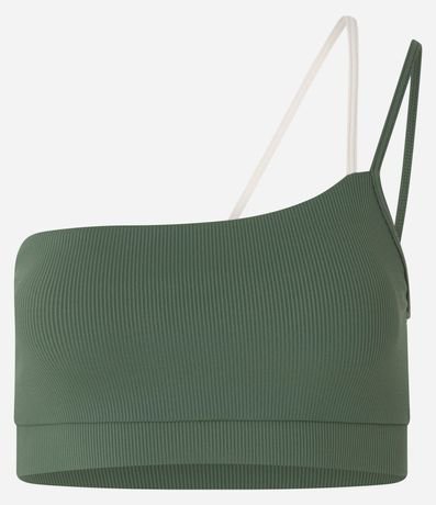 Top Hombro Único Deportivo en Microfibra Acanalada 5