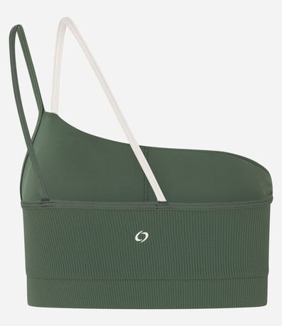 Top Hombro Único Deportivo en Microfibra Acanalada 7