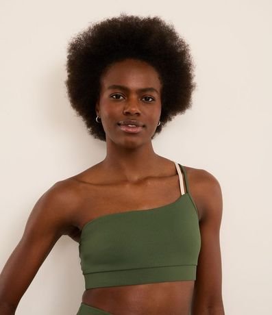 Top Hombro Único Deportivo en Microfibra Acanalada