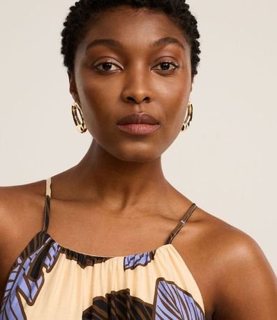 Vestido Evasê Frente Única en Viscosa con Estampa Follaje 5