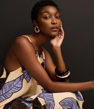 Vestido Evasê Frente Única en Viscosa con Estampa Follaje 6