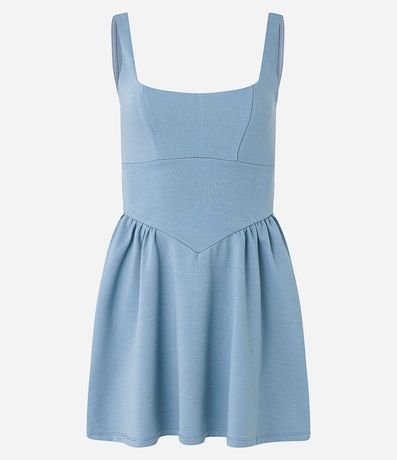 Vestido Evasê en Viscosa con Ponto Roma y Pliegues 4