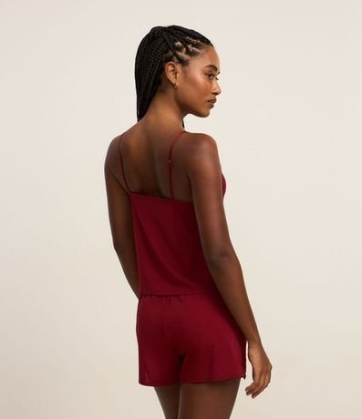 Pijama Short Doll Bretel Fino en Poliamida con Detalles en Encaje 4