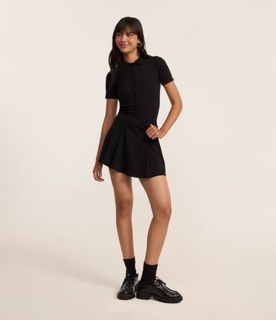 Short Pollera en Punto Roma con Pliegues