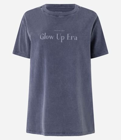 Remera Oversized Deportiva en Algodón Desteñido con Estampa Glow Up Era 3