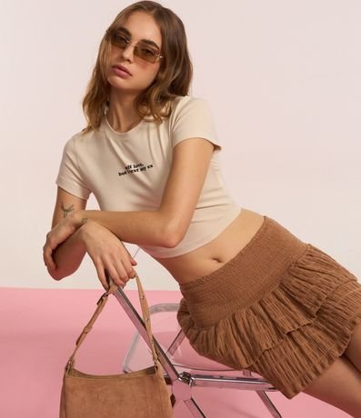 Blusa New T-shirt en Algodón con Lettering Delantero 4