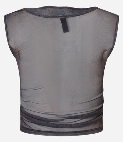 Blusa Sin Manga en Tule con Estampa Abstracta 6