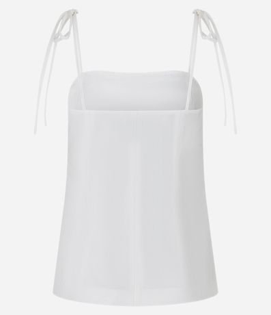 Blusa Sastrería con Escote Recto y Lazo en el Bretel 6