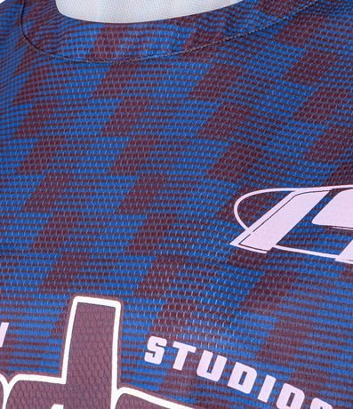 Remera Oversized en Tule Sportcore con Estampado Geométrico 7