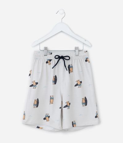 Bermuda Infantil en Microfibra con Mini Ícones de Capivara - Talle 5 a 14 años
