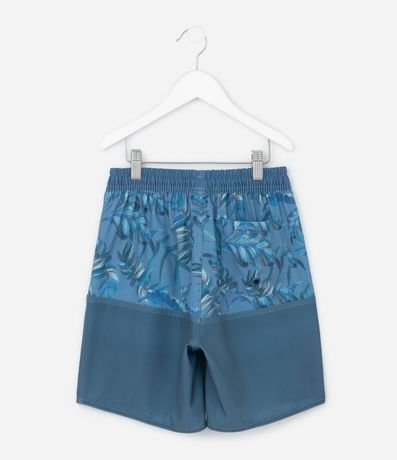 Bermuda Infantil de Baño con Estampa de Follajes - Talle 5 a 14 años 2