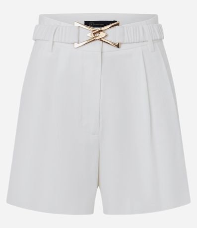 Short Sastre Cintura Alta en Crepé con Cinturón Elástico 5