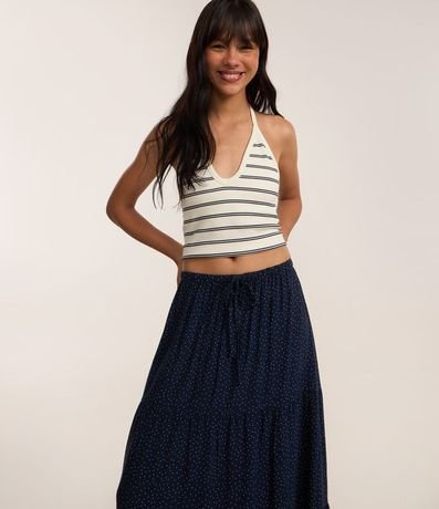 Pollera New Midi en Chalis de Lunares con Cintura Elástica 2