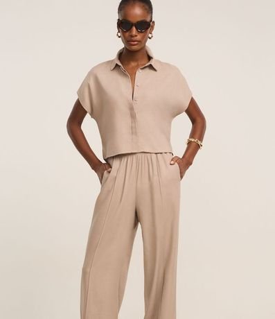 Pantalón Pantalona en Viscolino con Cintura Elástica 2