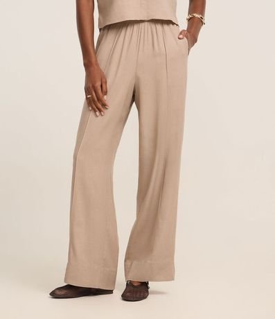 Pantalón Pantalona en Viscolino con Cintura Elástica 3