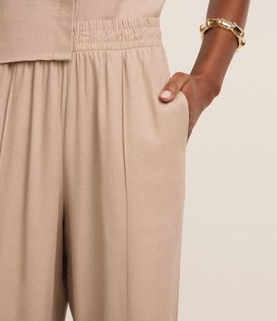 Pantalón Pantalona en Viscolino con Cintura Elástica 4