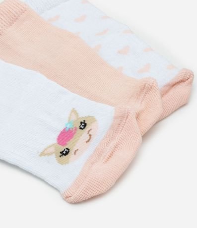 Kit 03 Medias Infantiles con Estampa Unicórnio - Talle 0 a 12 meses 3