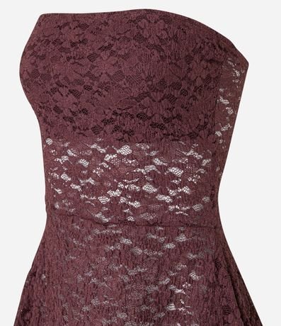 Blusa Sin Breteles en Encaje con Puntas Diferenciadas 6