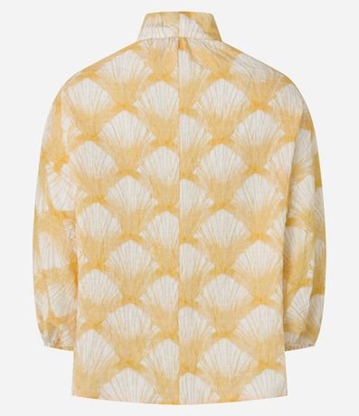 Blusa en Voile con Cuello Lazo y Estampa Caracolas 6