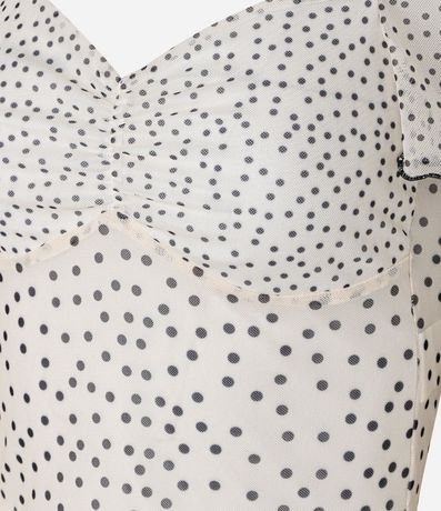 Blusa Cropped en Tule de Lunares con Manga Abullonada Frufru 6
